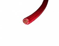 veteráni - náhradní díly - Opletený kabel k baterii červený - příčný průřez 40 mm